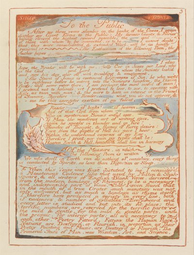 Jerusalem, Tafel 3, An die Öffentlichkeit von William Blake